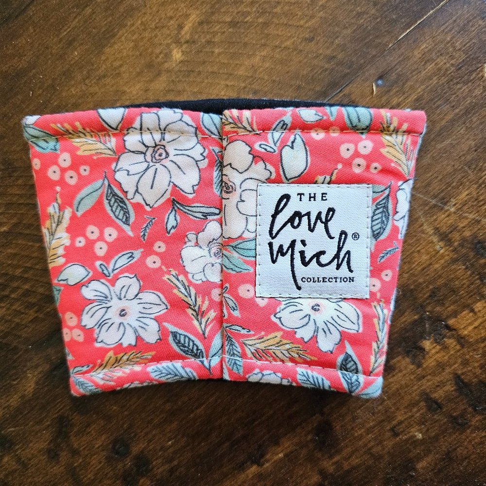 Love Mich Christmas Floral Coffee Cozy